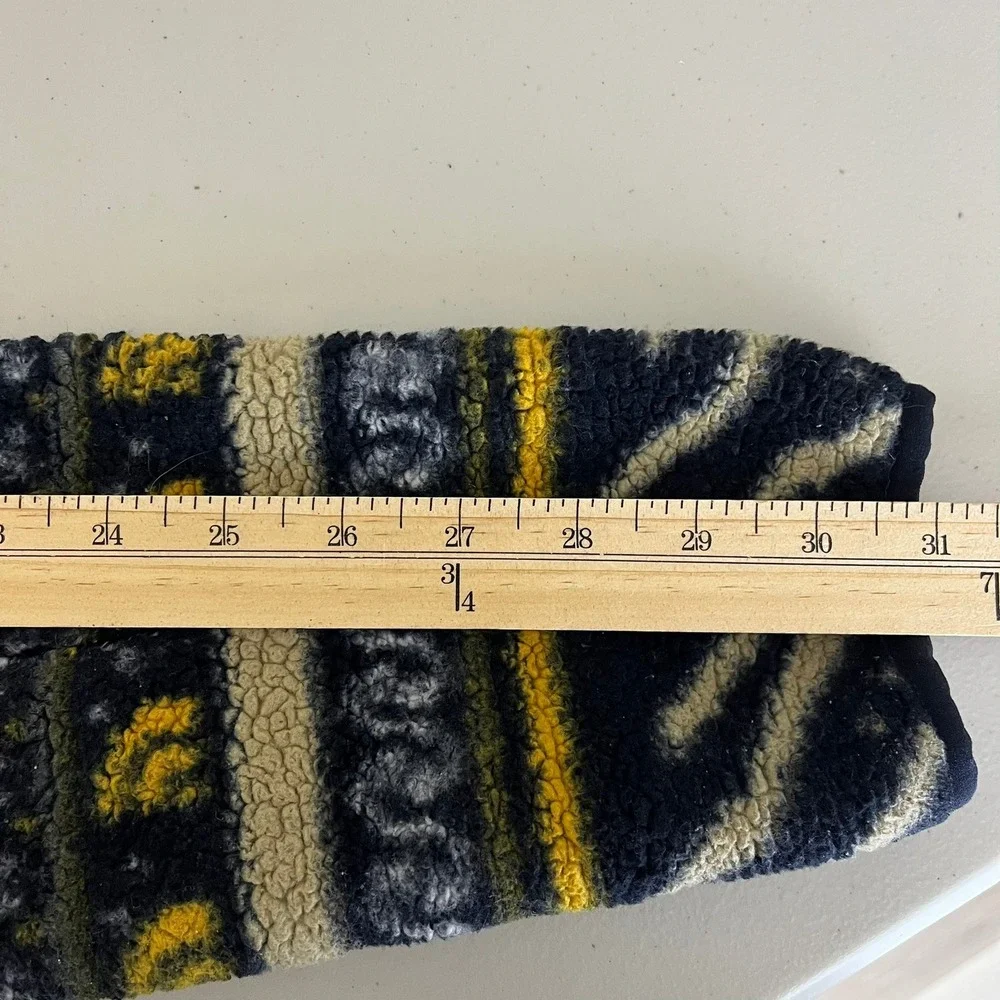 The North Face Mens Aztec Print Sherpa Fleece Full Zip Jacket Yellow M